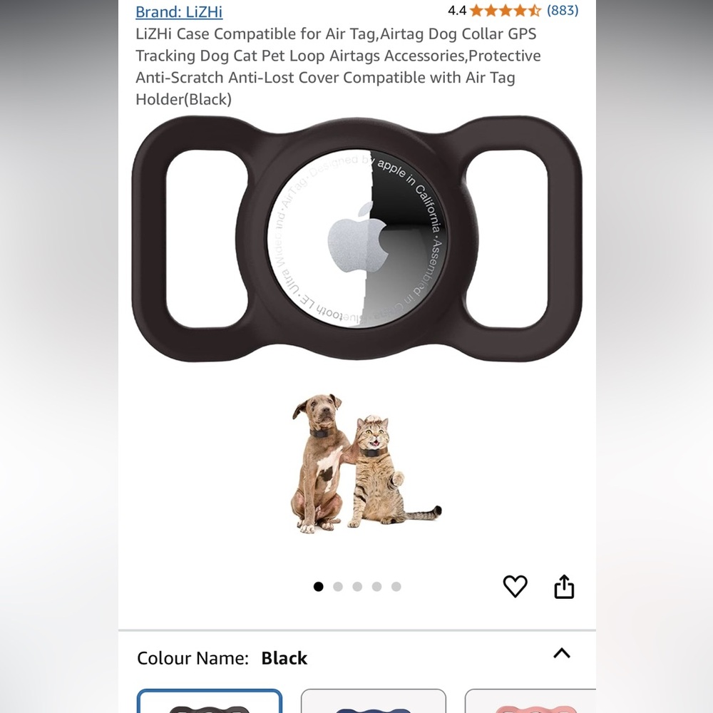 Black Dog AirTag Holder